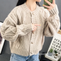 Knitted Sweater Solid color versatile short cardigan sweater Factory